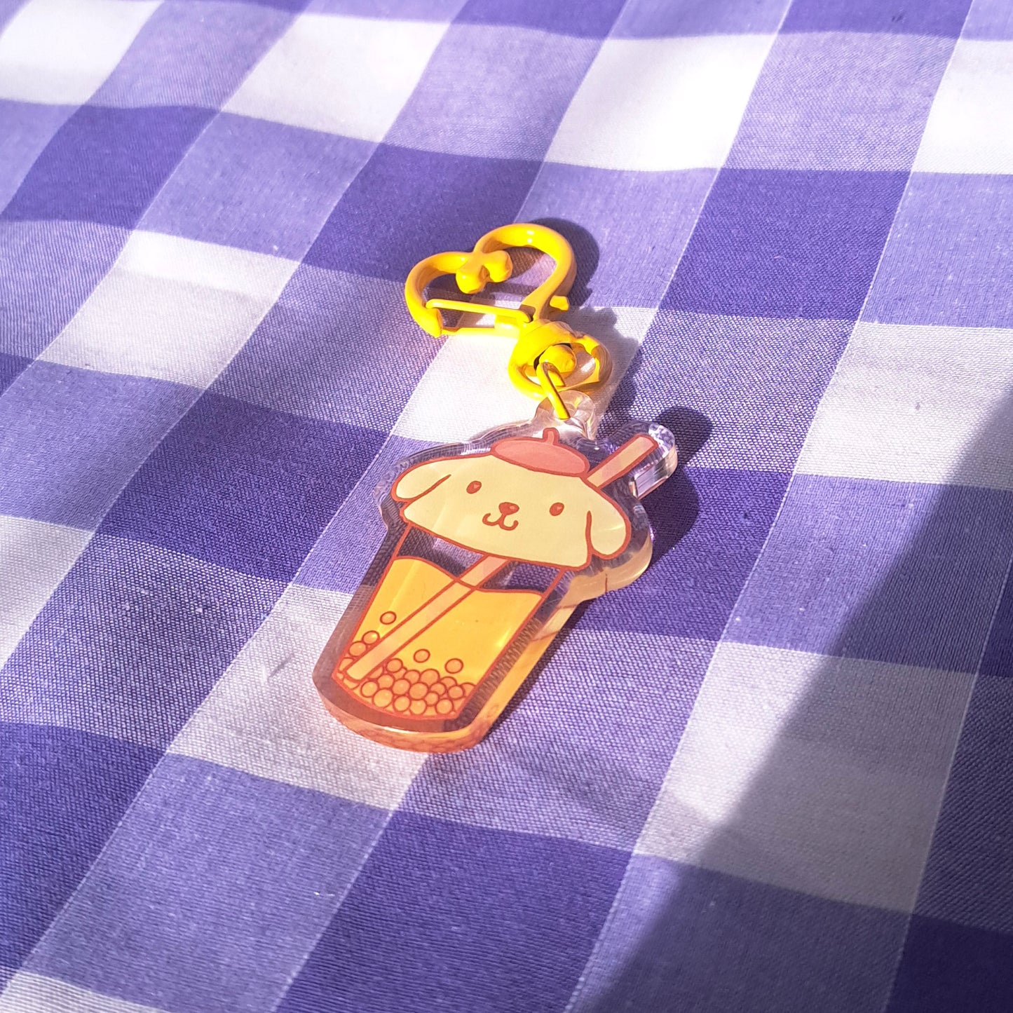 Pompompurin Boba Keychain