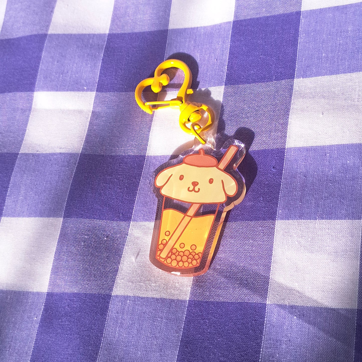 Pompompurin Boba Keychain