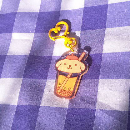 Pompompurin Boba Keychain